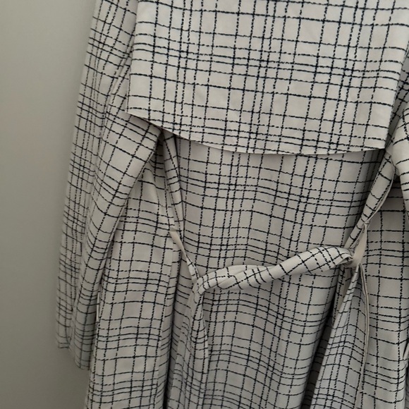 Anthropologie Solitaire Faux Suede Beige Plaid Belted Trench Coat - Picture 9 of 11